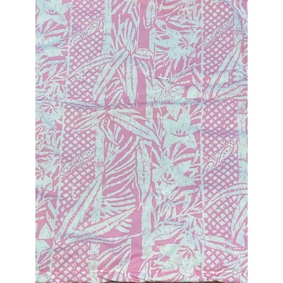 Handmade Polynesian Tahitian Hawaiian Baby Crib Quilt 50 x 42 Pink and White - Picture 3 of 3